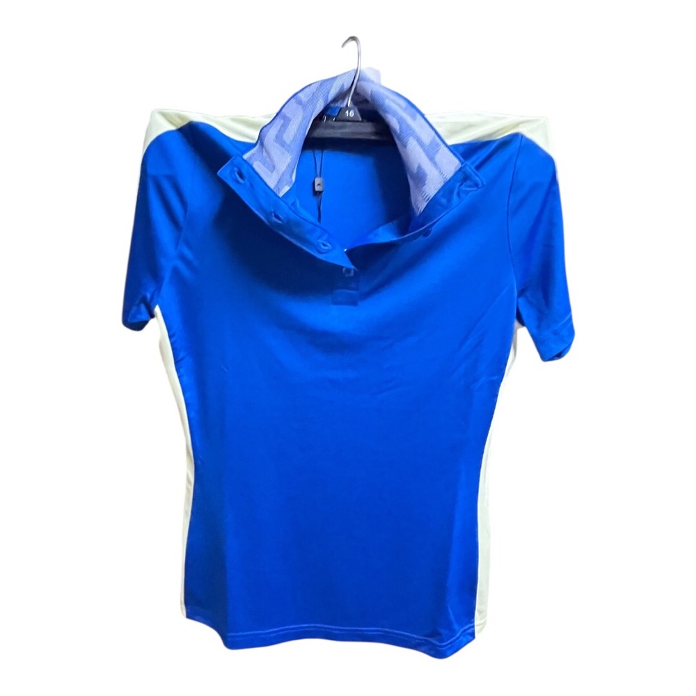 J.Lindeberg Royal Blue Pip Button Golf Shirt - Picture 2 of 6